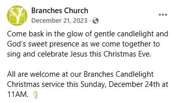 Candlelight Service caption